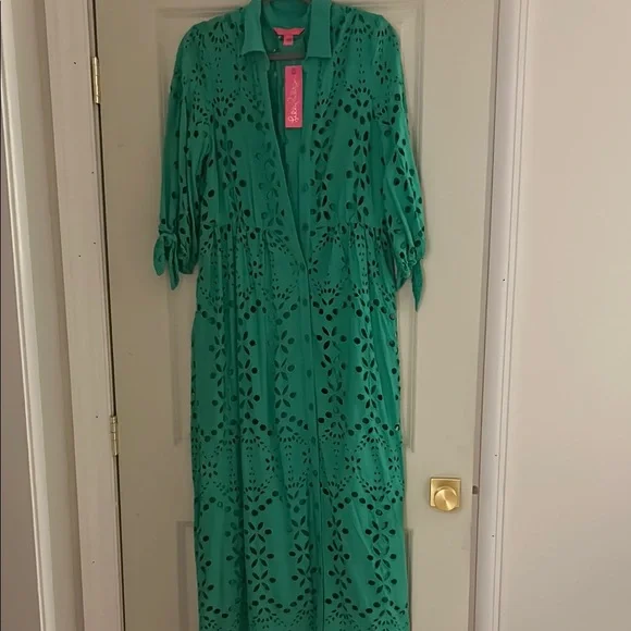 Lilly Pulitzer | Dresses | Lilly Pulitzer Green Eyelet Maxi Dress | Poshmark